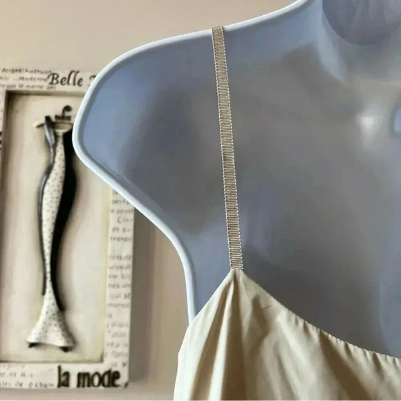 JOURDEN Beige Tie Dye Fringe Flapper Midi Sleeveless Dress Size 4 - Picture 9 of 16